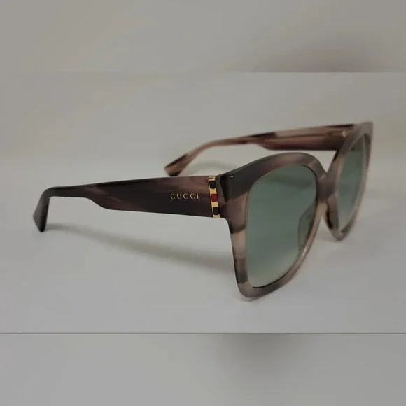 NWT Gucci Women's Sunglasses Marble Gray Square Full Rim GG0459S 005 54-19-145 - Picture 10 of 16